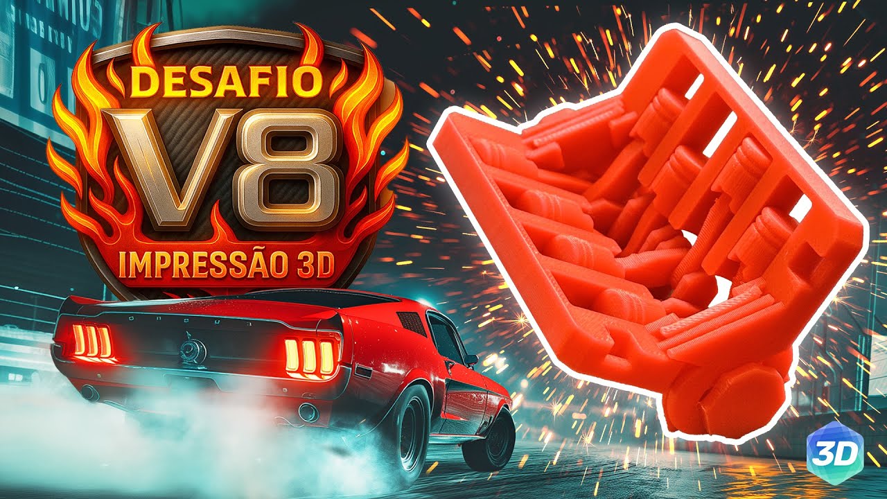 DESAFIO V8: Só os MELHORES Conseguem Imprimir Esse Motor 3D!
