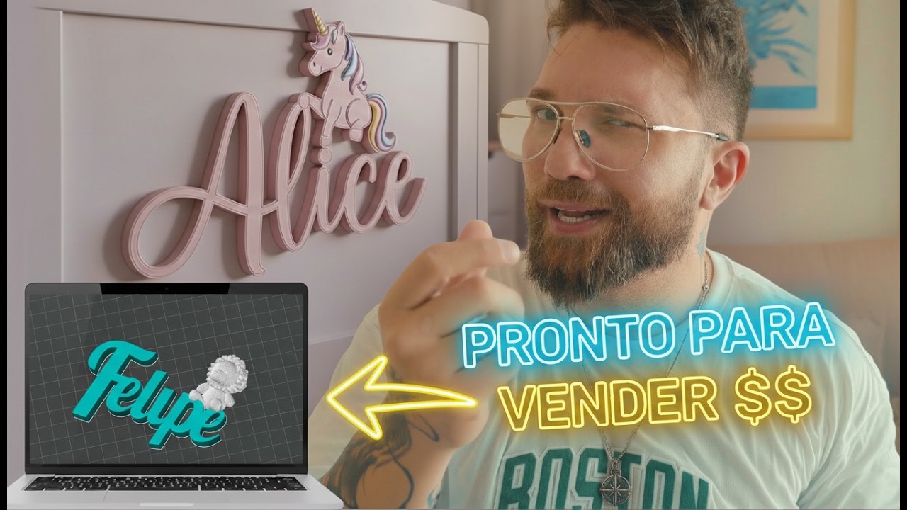 Como GANHAR DINHEIRO com Impressão 3D → Letreiros Infantis (Direto no Fatiador)