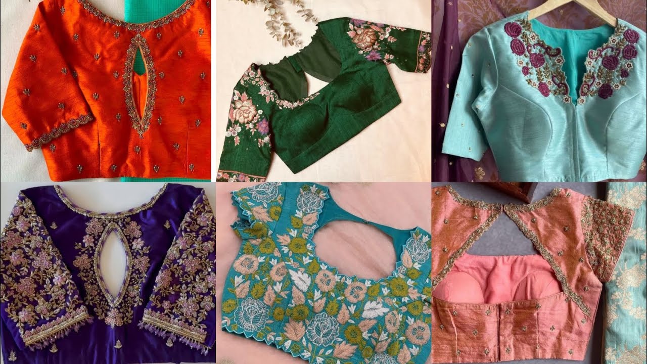 “Beautiful Blouse Neck Designs for Sarees 👑”