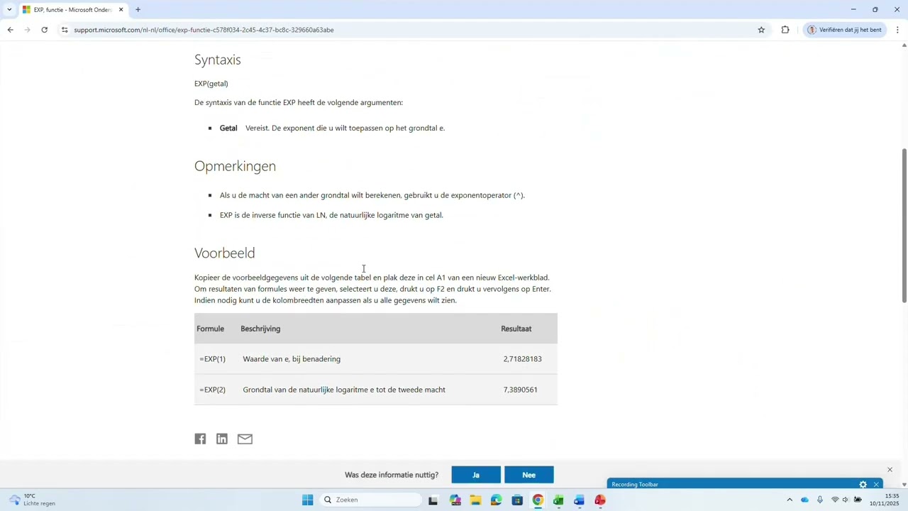 Excel opladen condensator 2