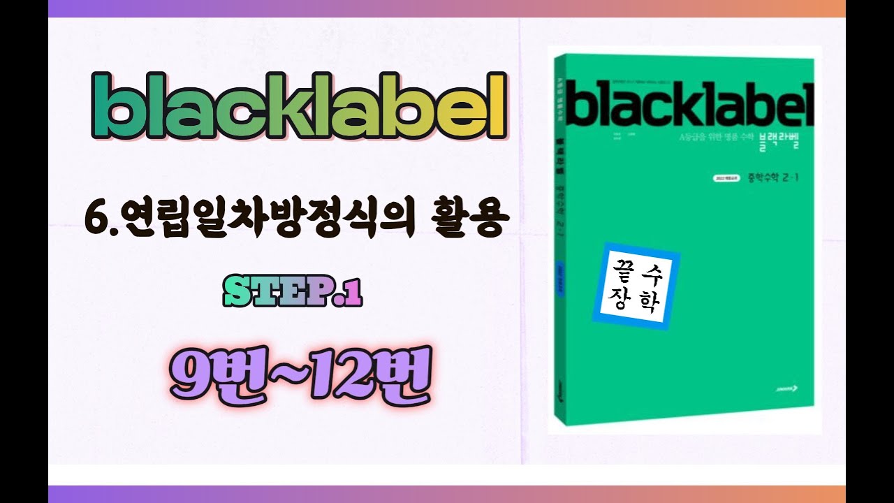 [블랙라벨 중2-1] 6.연립일차방정식의 활용(STEP.1)9~12번