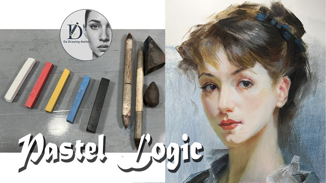 The Glow of Elegance: Mastering Soft Pastel Skin Tones | 优雅之光：粉笔画中通透肤色与冷暖光影的塑造逻辑