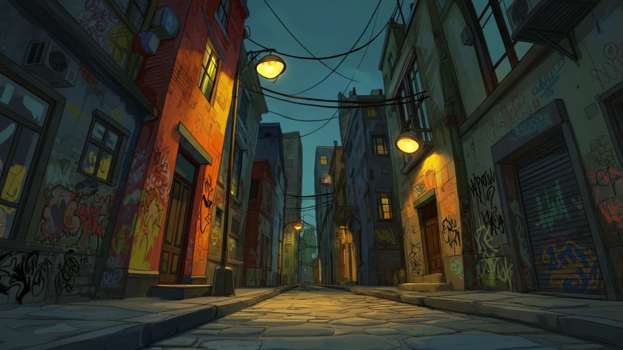 A Peaceful Night in the 1940s | Vintage Street Ambience with Soft Oldies Playing in Another Room