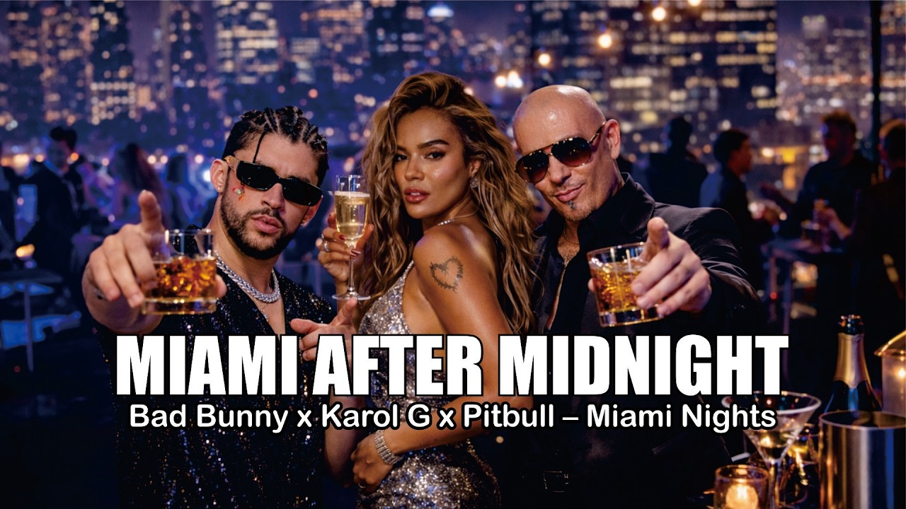 🎵 Bad Bunny x Karol G x Pitbull – Miami Nights (AI Music Video)
