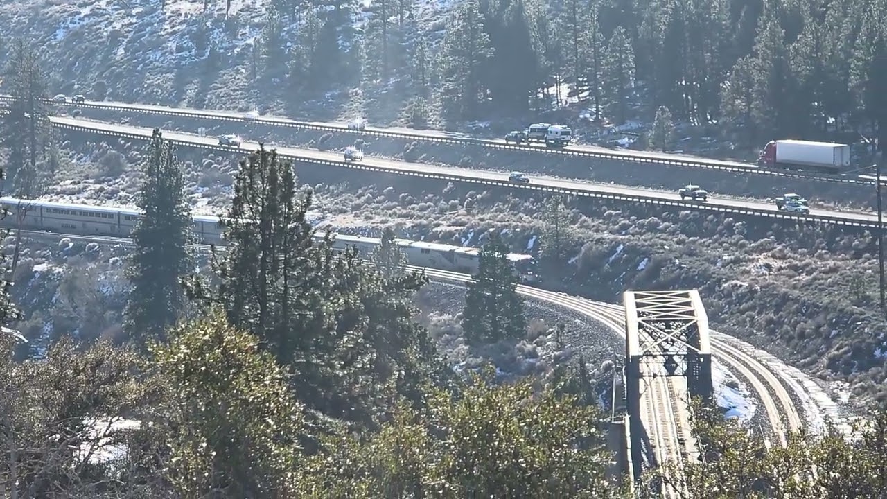 Amtrak California Zephyr through the Sierra Nevadas #amtraktrain #amtrak #californiazephyr 