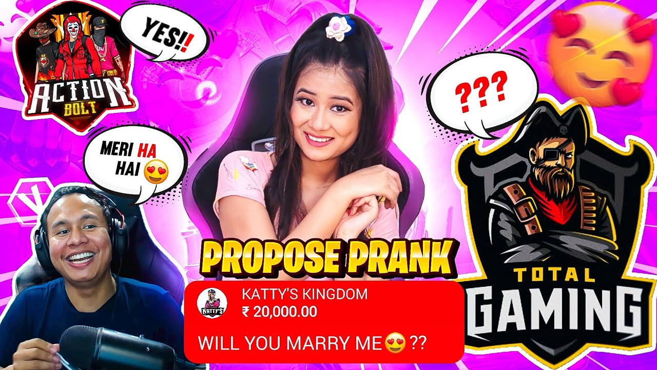 Propose Prank on FF Top Youtubers in Bollywood Style ft. @TotalGaming093 @TondeGamer @actionboltfreefire