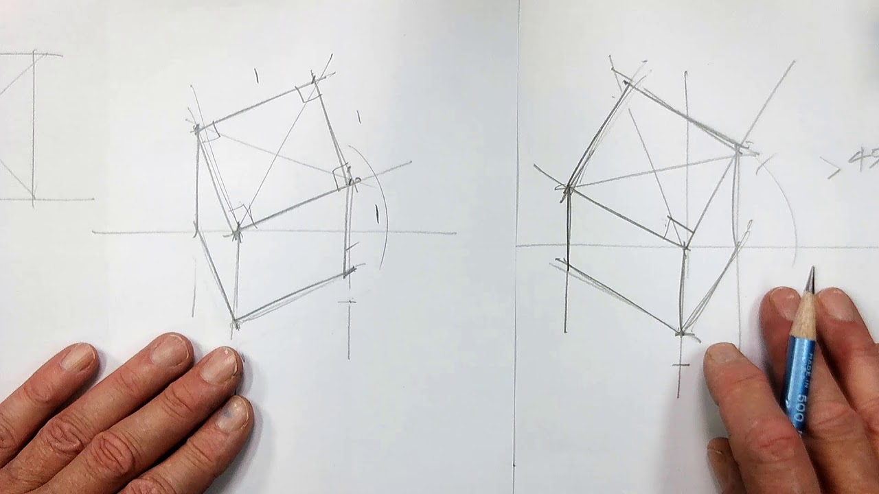 Freehand Sketching for Engineers - Video 9 - Oblique Top - Marklin