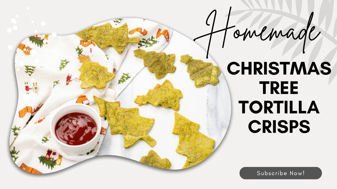 Homemade Festive Christmas Tree Tortilla Chips | Easy Vegan Christmas Snack