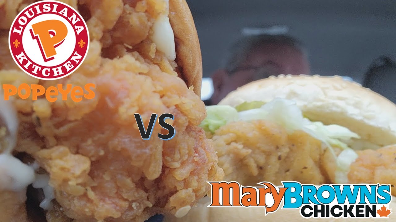 Review - Popeyes VS Mary Browns - Classic Chicken Sandwich Against Big Mary.  Knockout!