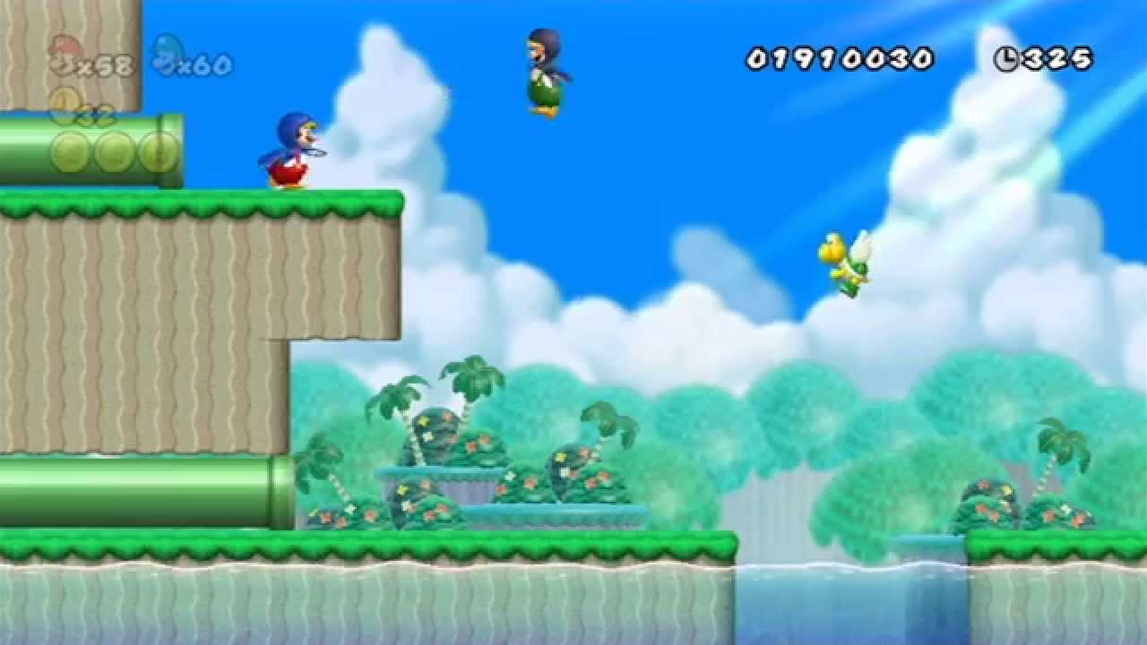 New Super Mario Bros. Wii Two-Player Playthrough - World 4