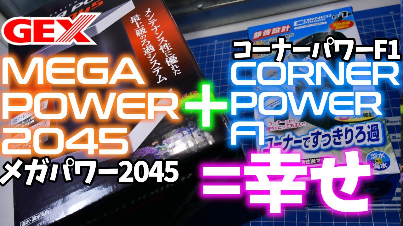 【非力からの】GEX メガパワ－ 2045の水中モーターをコーナーパワーフィルター1に換装するわよ GEXコラボ【脱却】