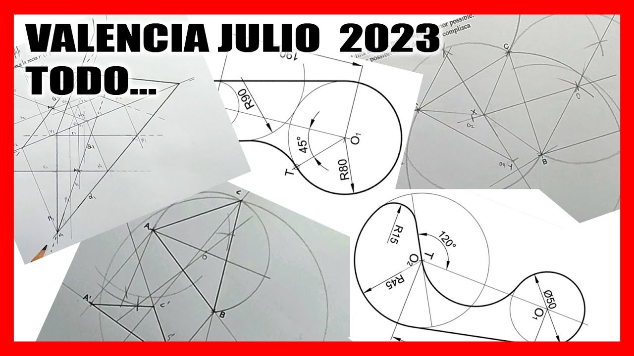 Examen resuelto de dibujo técnico VALENCIA 2023 (JULIO)