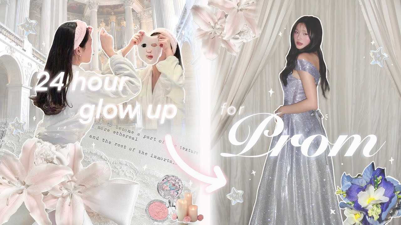 24 hour GLOW UP for PROM🩰🦢(GRWM + VLOG)⋆౨ৎ˚⟡