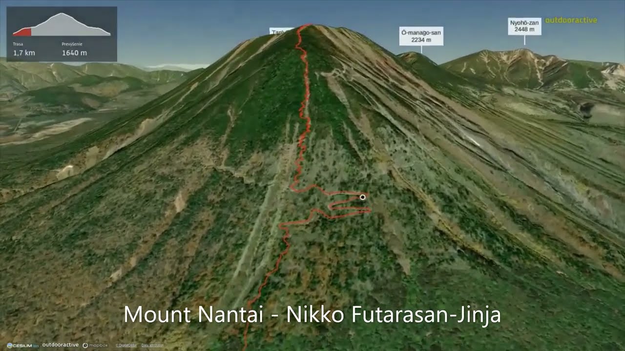 Mount Nantai - Nikko Futarasan-Jinja ∆ hiking trails ∆ 3d-trail.com/japan/