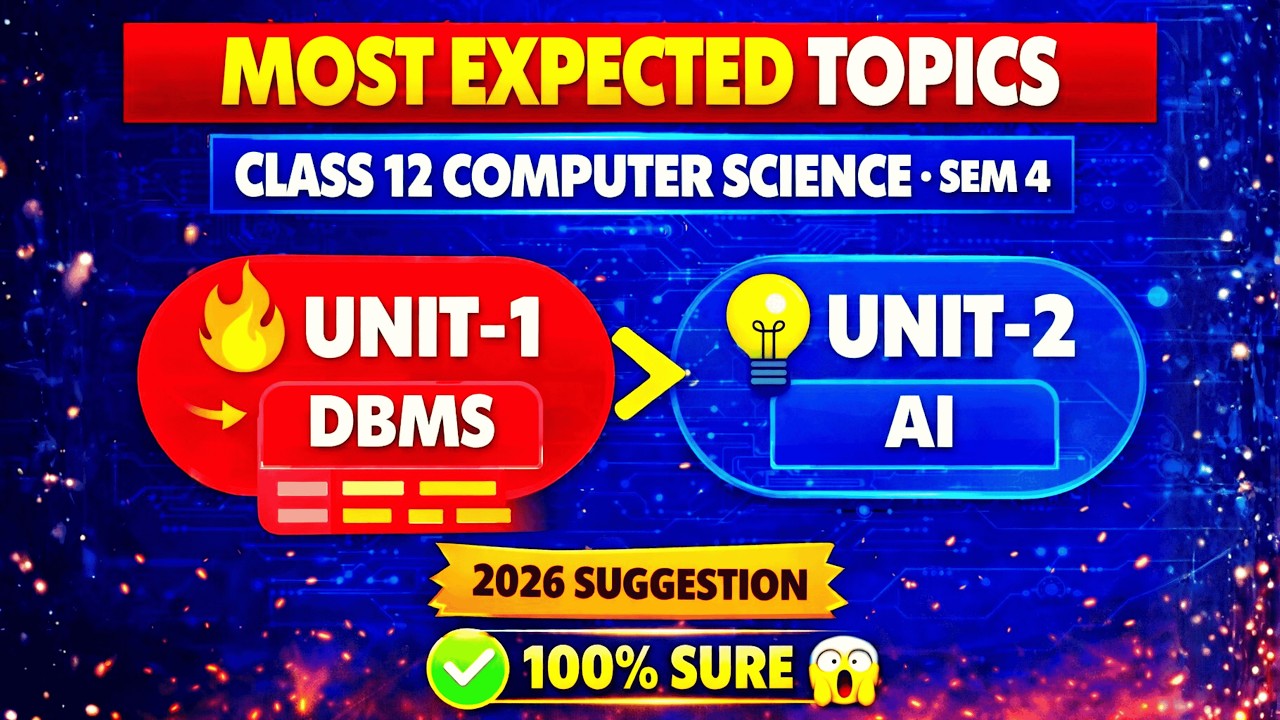 Class 12 Sem 4 Computer Science Suggestion 2026 | DBMS AI | Important Questions | HS 2026 💯🔥