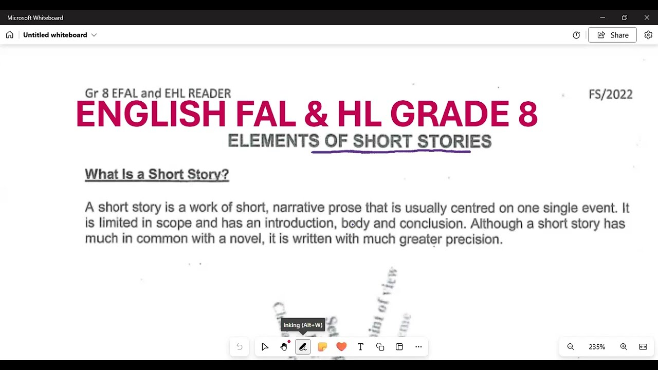 English Fal & HL Grade 8 Elements of a short story