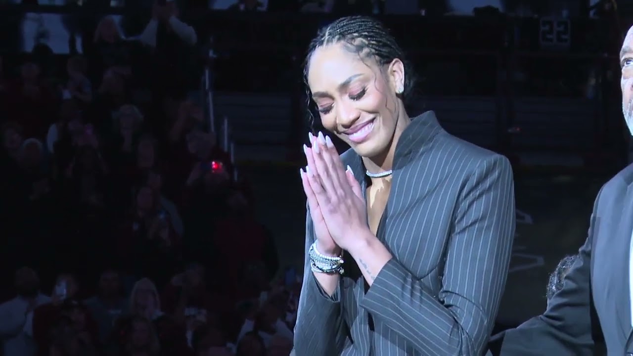 A'ja Wilson's jersey retired at Colonial Life Arena
