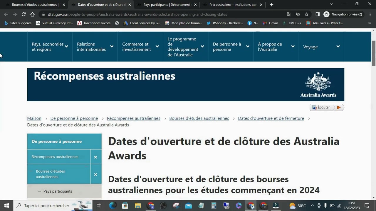 Comment postuler pour la bourse entièrement financée du gouvernement australien ?#australia #study