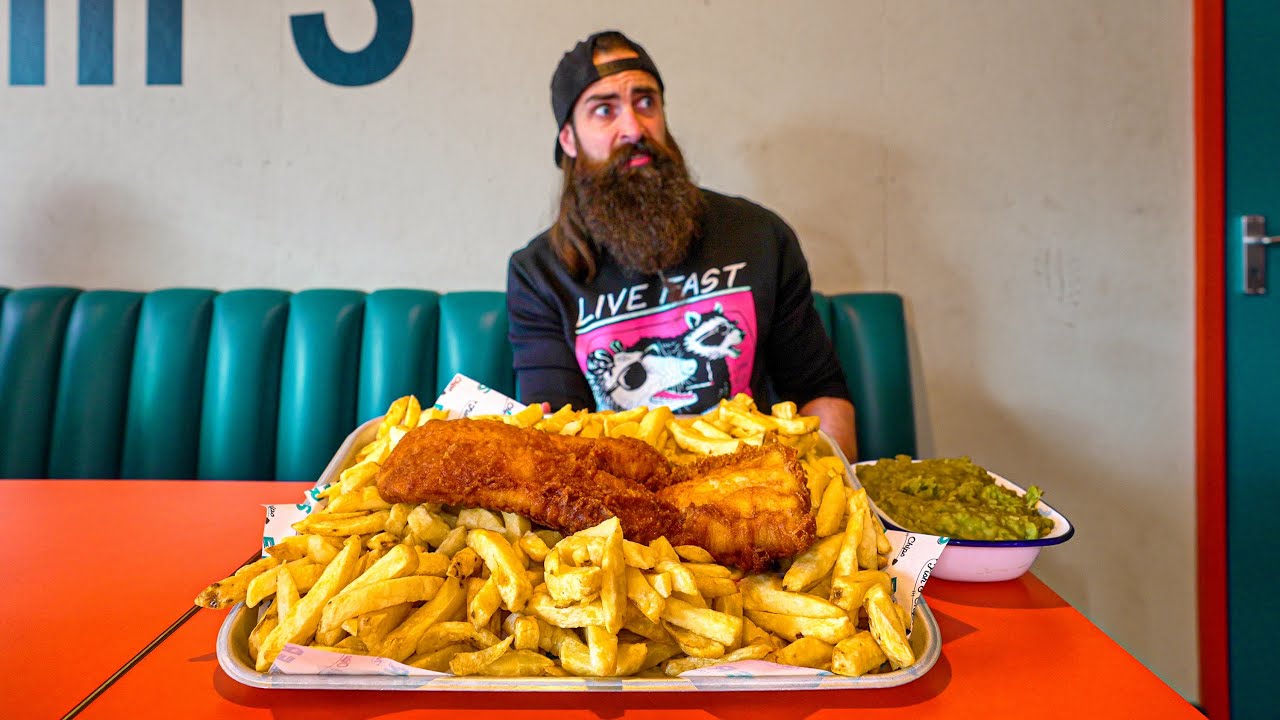 20 MINUTES TO FINISH THIS UNBEATEN FISH & CHIPS CHALLENGE! | BeardMeatsFood
