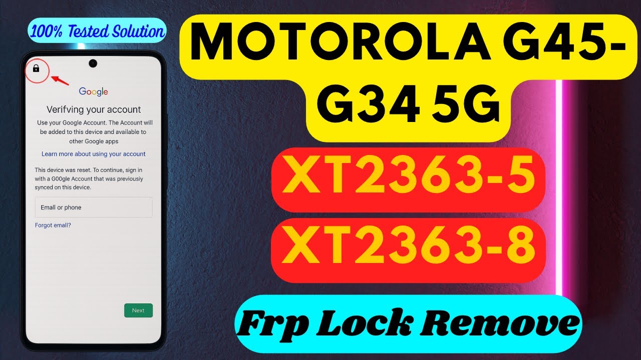 Motorola G34 5G || Motorola G45 5G Frp Remove || XT2363-5 & XT2363-8