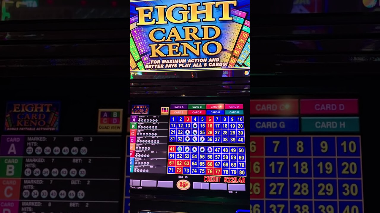 EIGHT CARD KENO !! SO MANY CHANCES! BACK HOME IN SAN DIEGO!  LIFE IS GOOD! THANK YOU