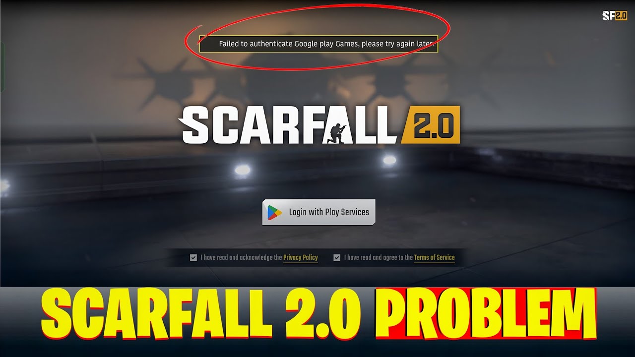 Scarfall 2.0 failed to authenticate Google Play Games, please try again later