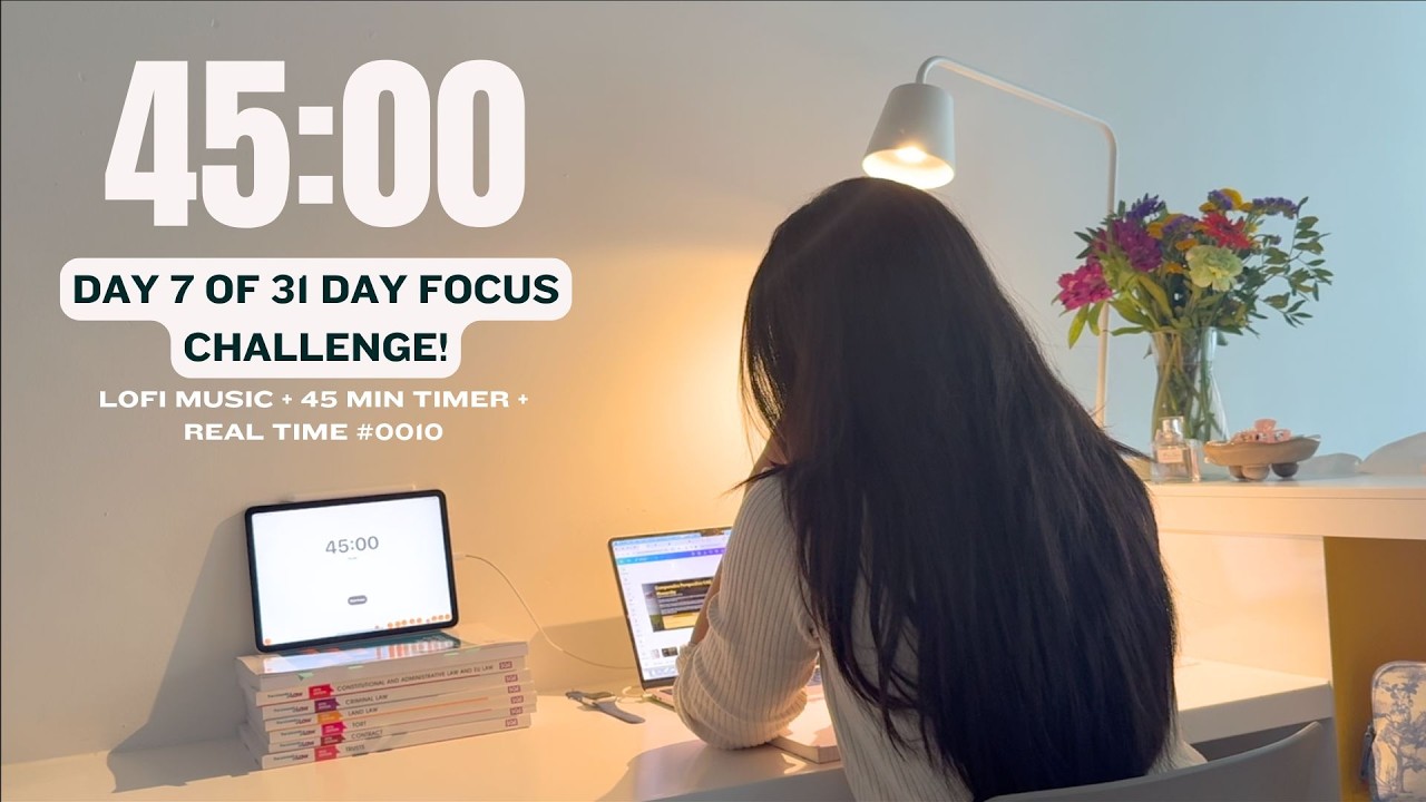 Studying Every Day for 31 Days – Day 7 ⚖️📚 | 45 Min Timer | Jazz music | Law Student Session #0010
