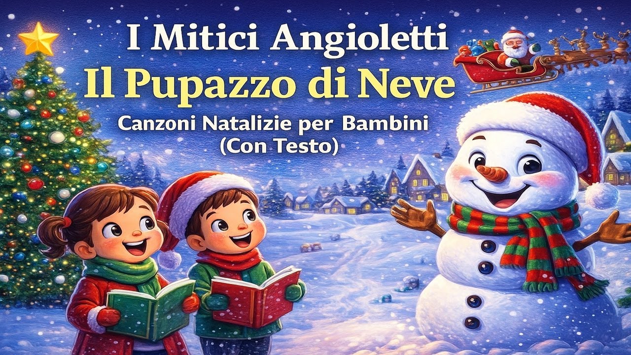 I Mitici Angioletti – Il Pupazzo di Neve | Canzoni Natalizie per Bambini (Con Testo)