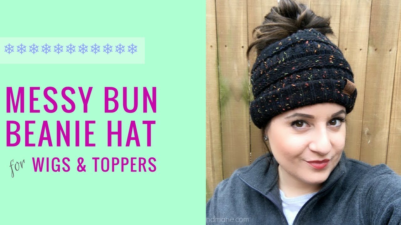{MUST-HAVE!} Messy Bun Beanie Hat for Wigs and Toppers