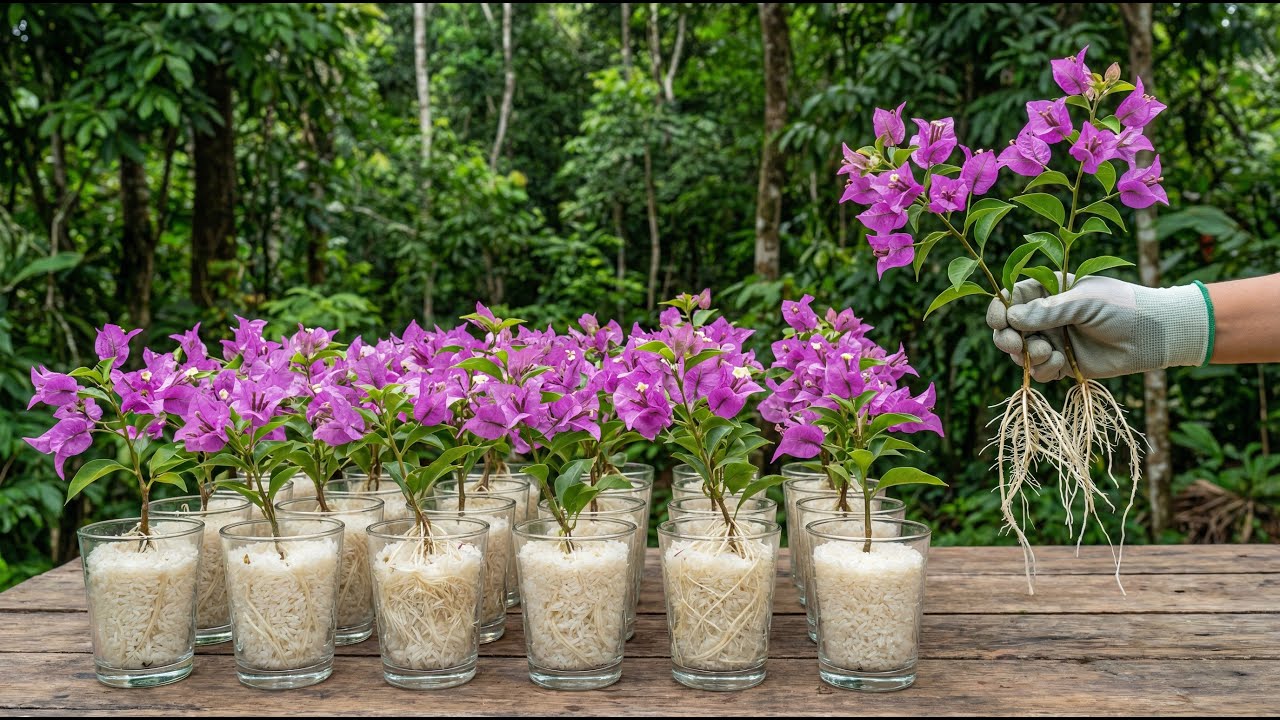 Just Rice! Bougainvillea Branch Suddenly Roots Like Crazy Overnight