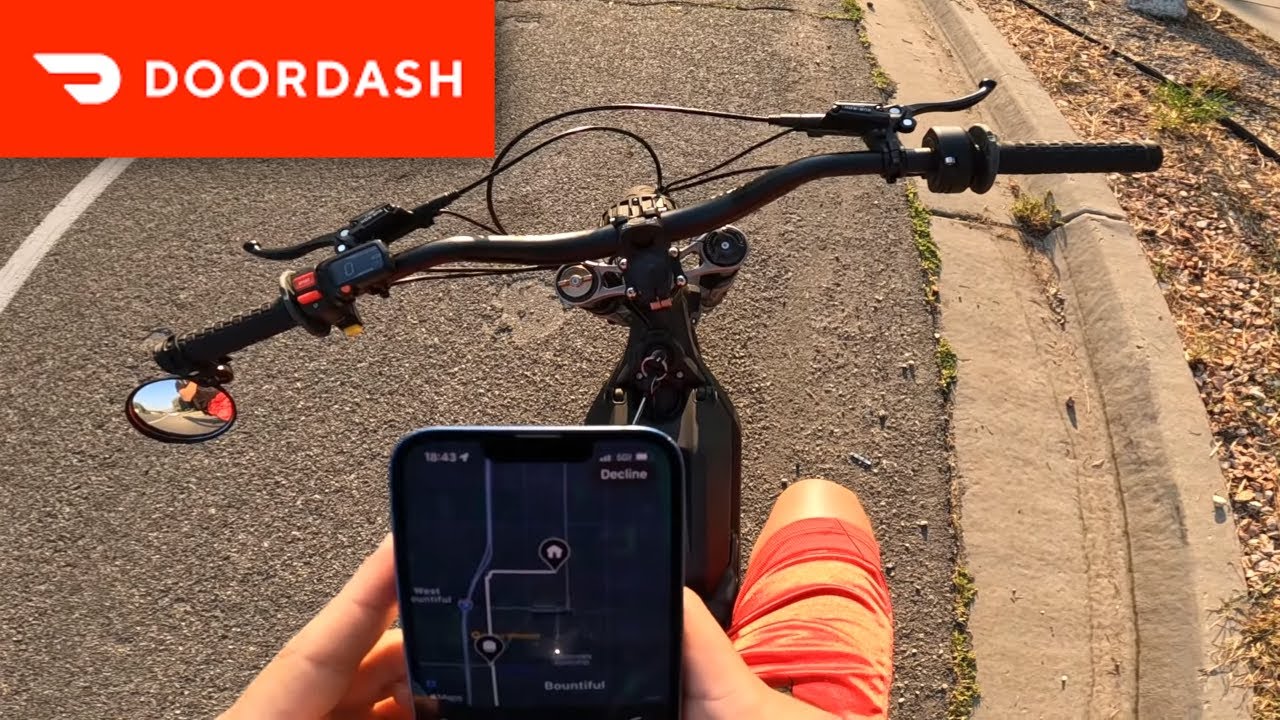 Доставка электровелосипеда Sur Ron X через DoorDash за 37 долларов.