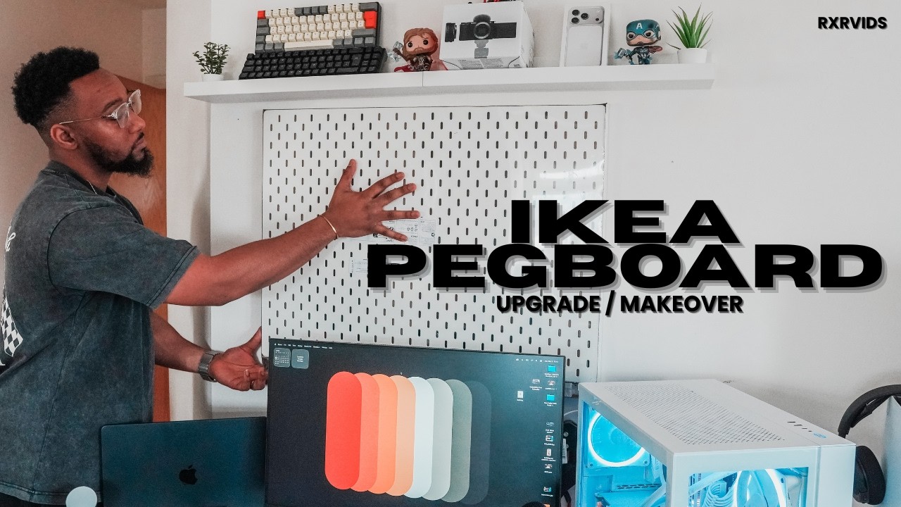 Tech Desk Makeover Using IKEA's Best Pegboard