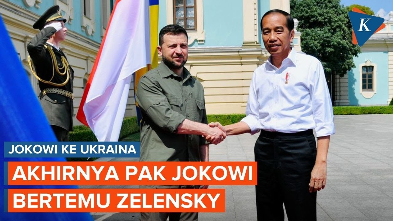 Jokowi Disambut Hangat Zelensky di Istana Maryinsky Ukraina