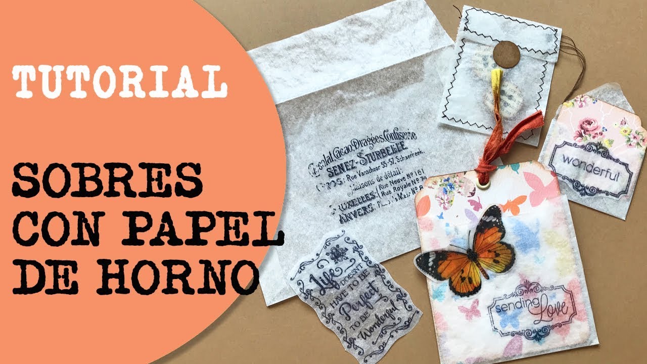Tutorial. Sobres, bolsillos y etiquetas con papel de horno para Junk Journal