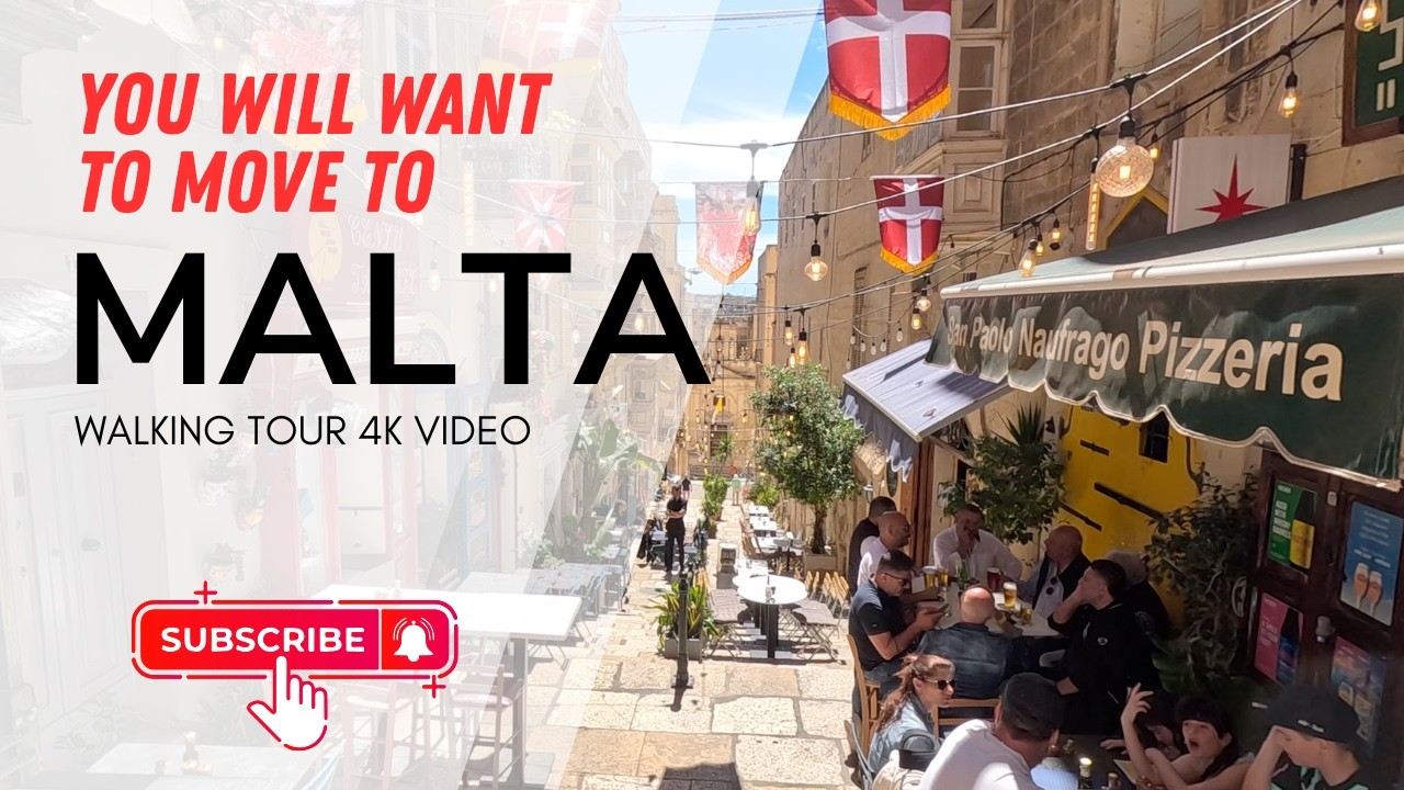 Malta: Valetta and Sliema - 4K City Walking Tour
