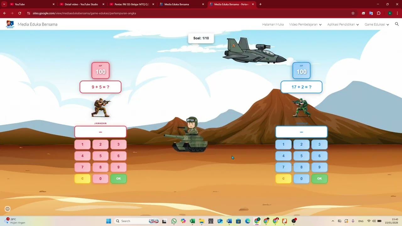 Game interaktif Pertempuran Matematika : Keren, Cocok dimainkan di IFP