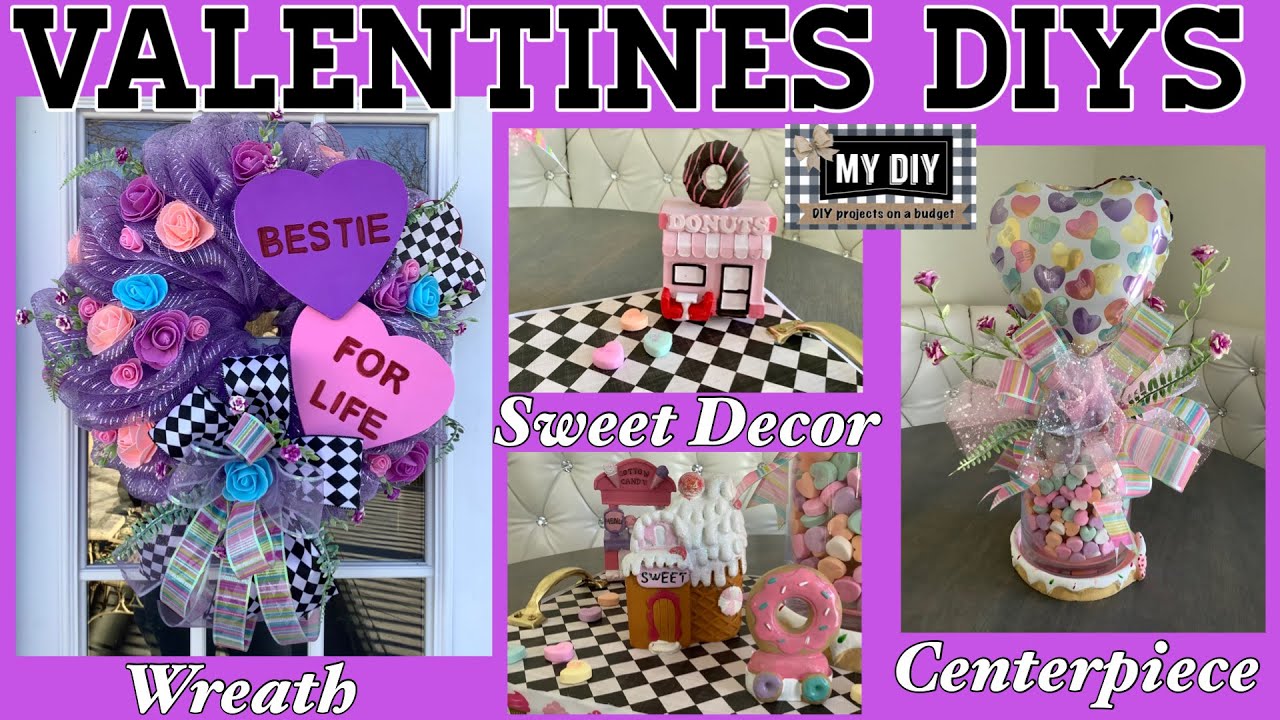 Conversation hearts decor | Dollar Tree DIY Valentines Day decor | Valentine Day Wreath