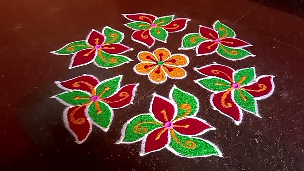 Easy rangoli 11+6 dot rangoli and simple and beautiful rangoli designs 