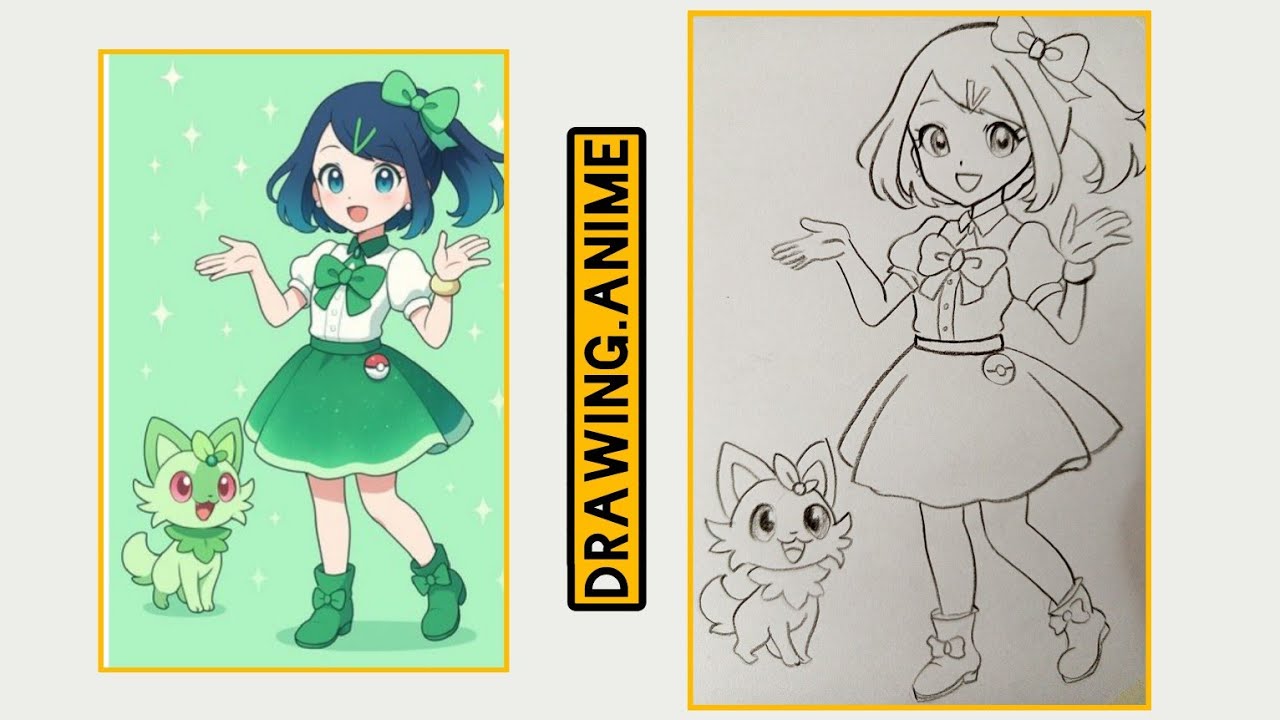   How to draw Liko from the  Pokémon Horizons anime|| LikoPokemon||sketck anime ||eazy Drawing 
