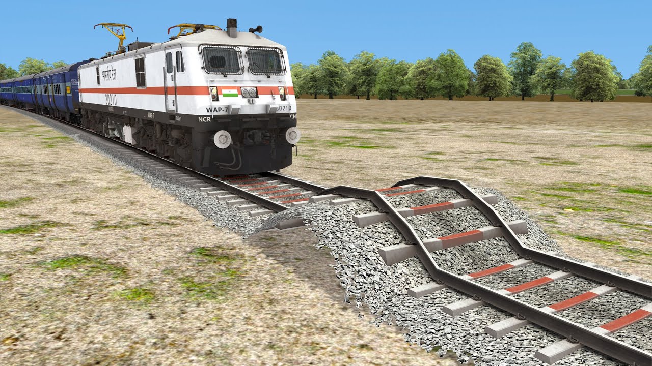 Giant Speed Bump vs Trains | Forked #railway - BeamNG.Drive