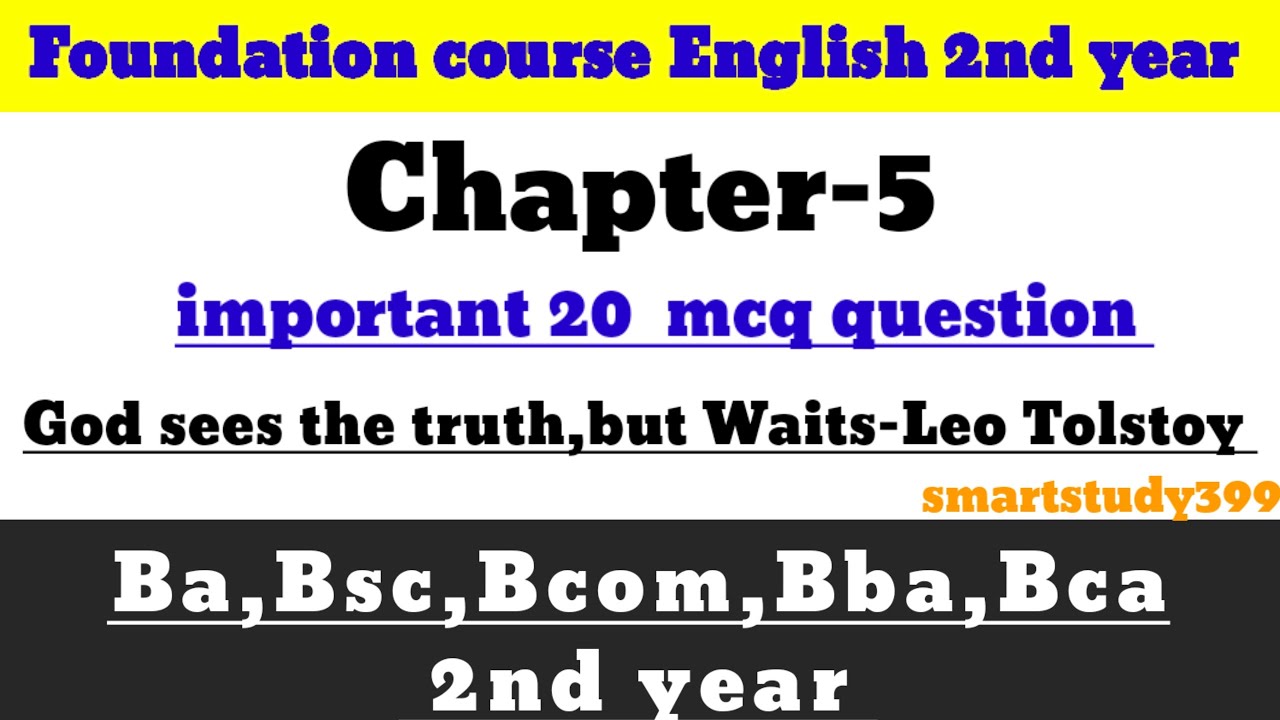 Foundation course English 2nd year|Ba,bsc,Bcom 2nd year mcq question|chapter-5 most important mcq Q.