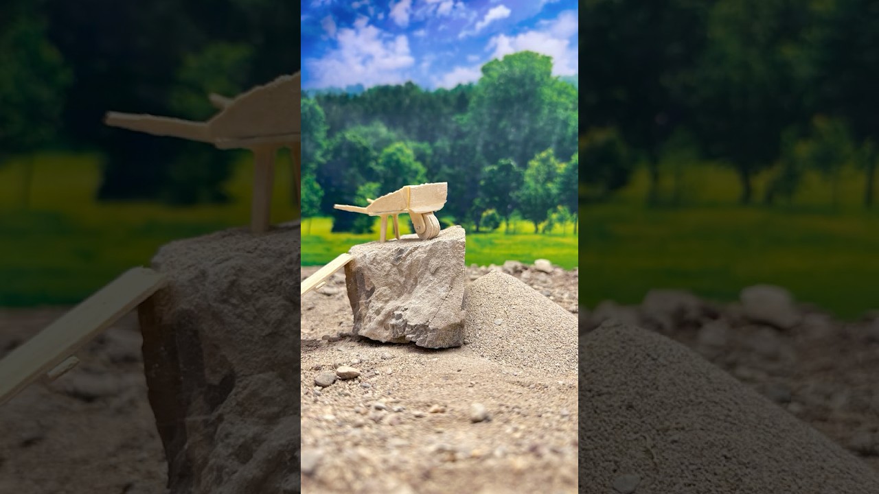 Primitive Engineering &ndash; Hauling Dirt with a Wooden Cart  #nature  #NoTalkingVideo #miniature