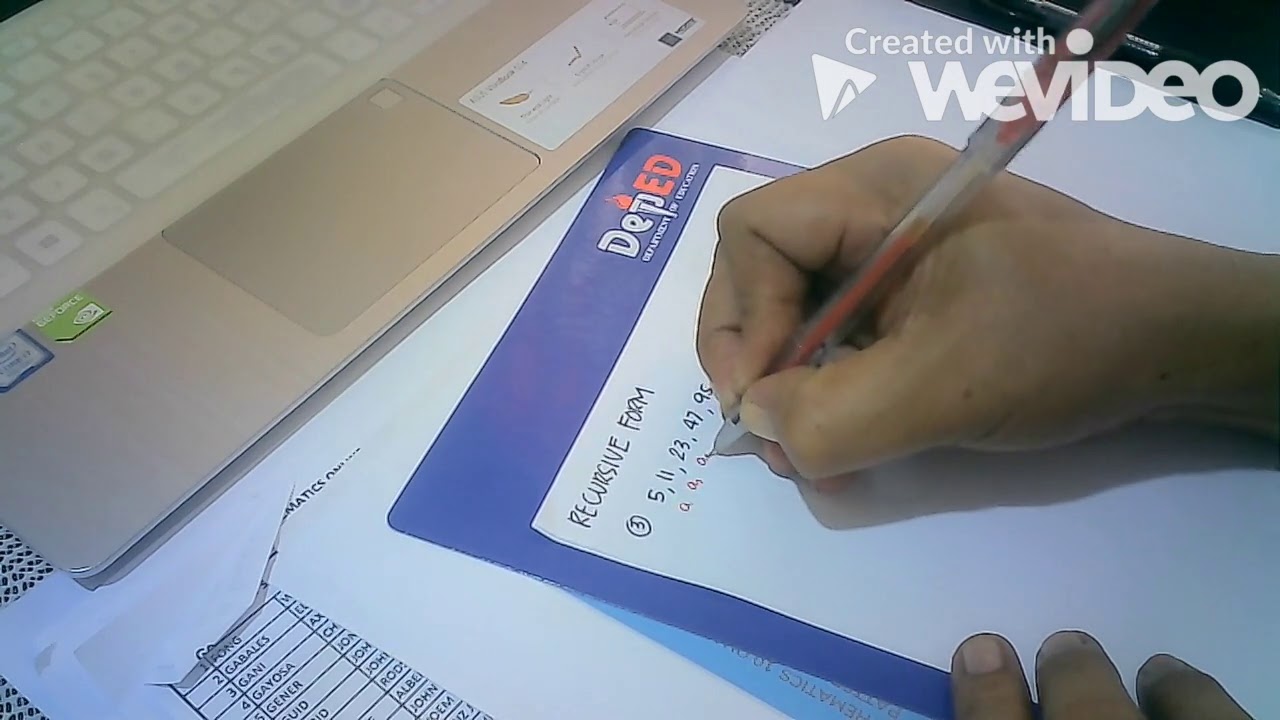 MaestroER. Writing sequence in Recursive form