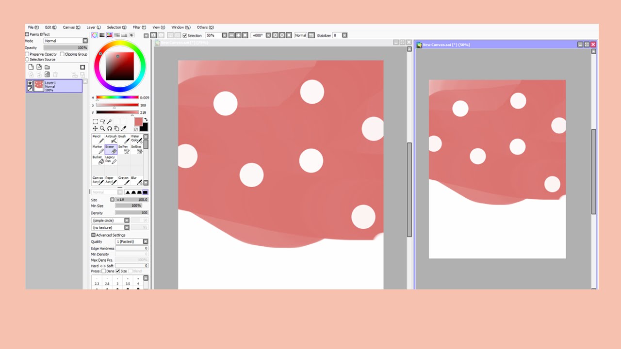 DUPLICATE CANVAS Window in Sai Paint Tool EASY tutorial