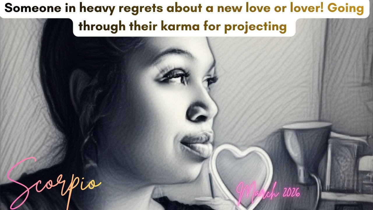 Someone in heavy regrets about a new love or lover! Going through their karma for projecting 
