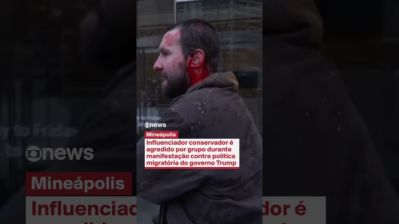 Influenciador conservador é agredido por grupo em protesto contra o governo Trump