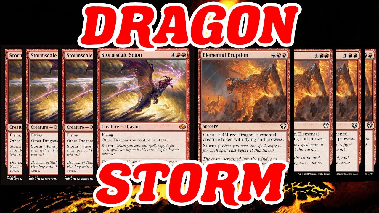 DRAGON STORM! Legacy Mono-Red Storm Combo with new Tarkir: Dragonstom Stormscale Scion Card MTG