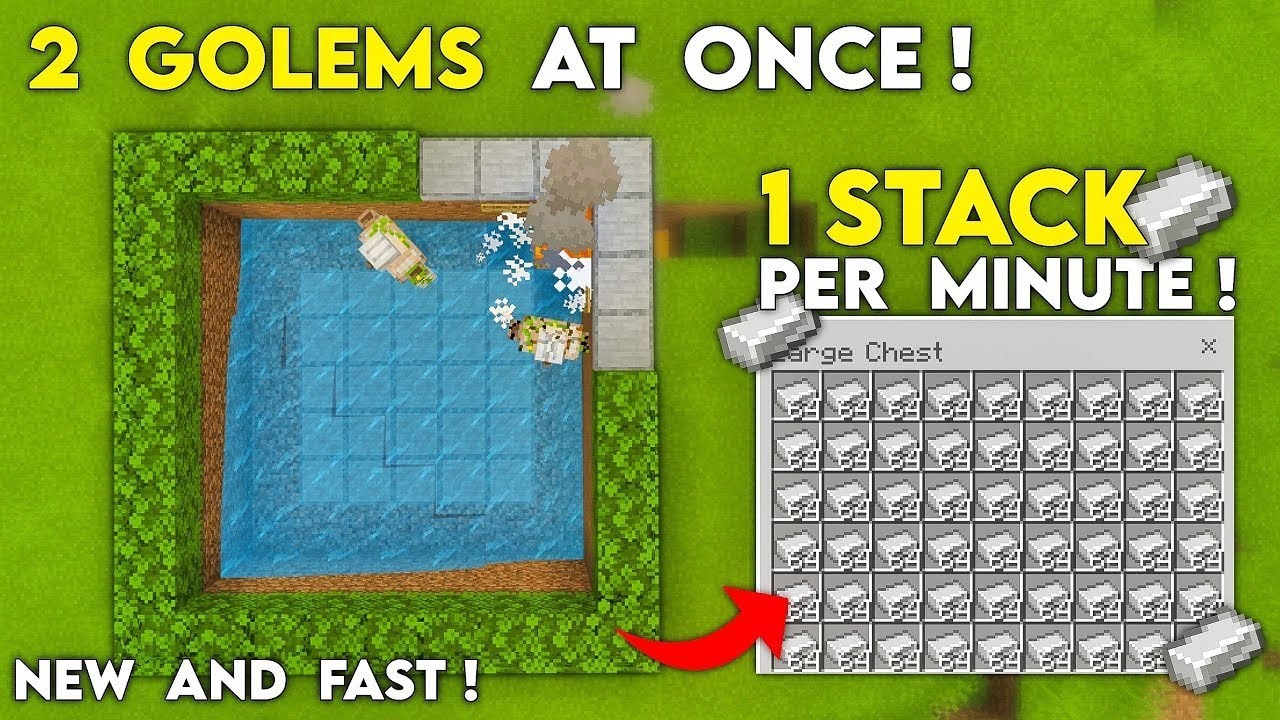👆👆Minecraft 1.21 Easy Iron Farm Tutorial in Bedrock!