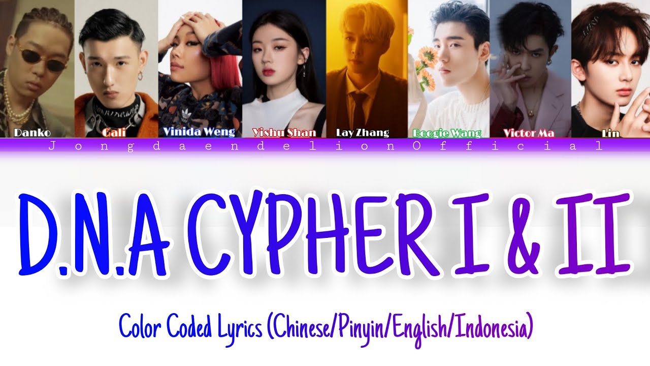 Lay Zhang, D.N.A feat LIN - D.N.A. CYPHER Color Coded Lyrics (Chinese/Pinyin/English/Indonesia)