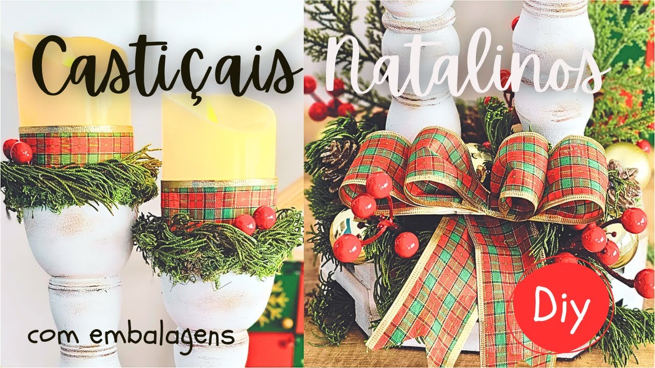 DIY | CASTIÇAIS NATALINOS COM EMBALAGENS | DO LIXO PARA A DECORAÇÃO DE NATAL